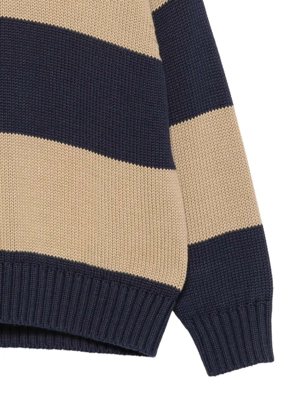 Il Gufo striped polo-collar sweater Blauw