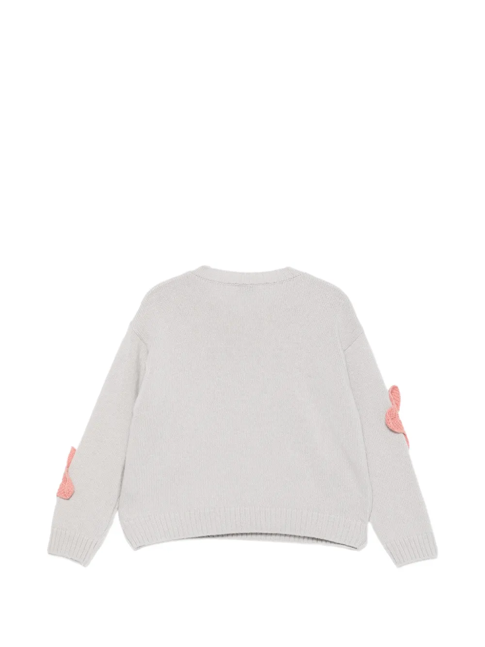 Il Gufo crochet-flower sweater Grijs