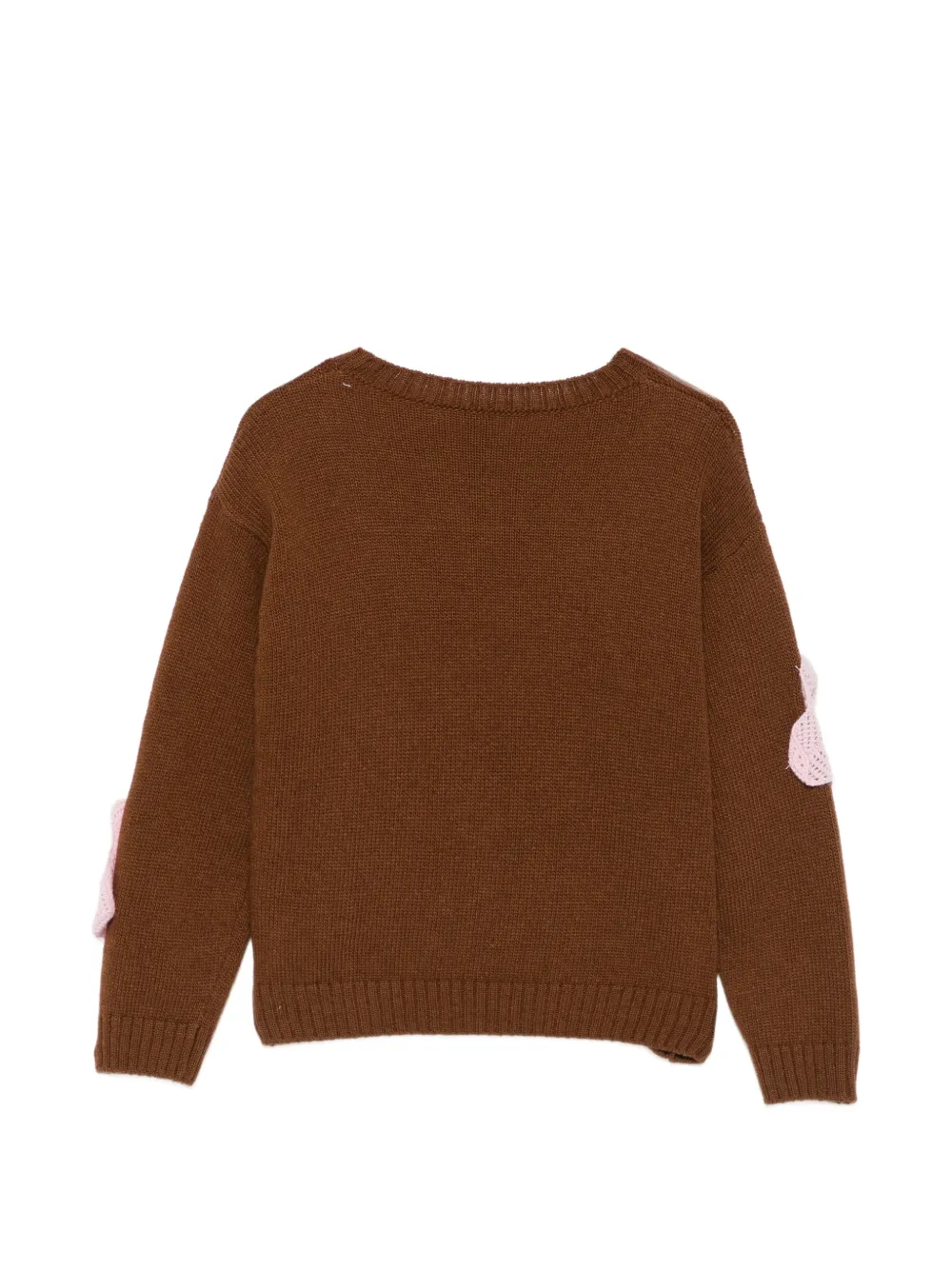 Il Gufo crochet-appliqué sweater Bruin