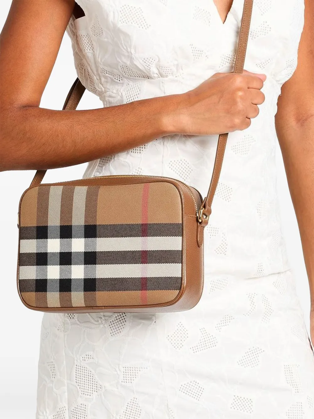 Burberry Check Camera crossbody bag Beige