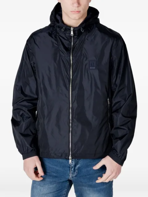 Armani Exchange logo-patch hooded jacket