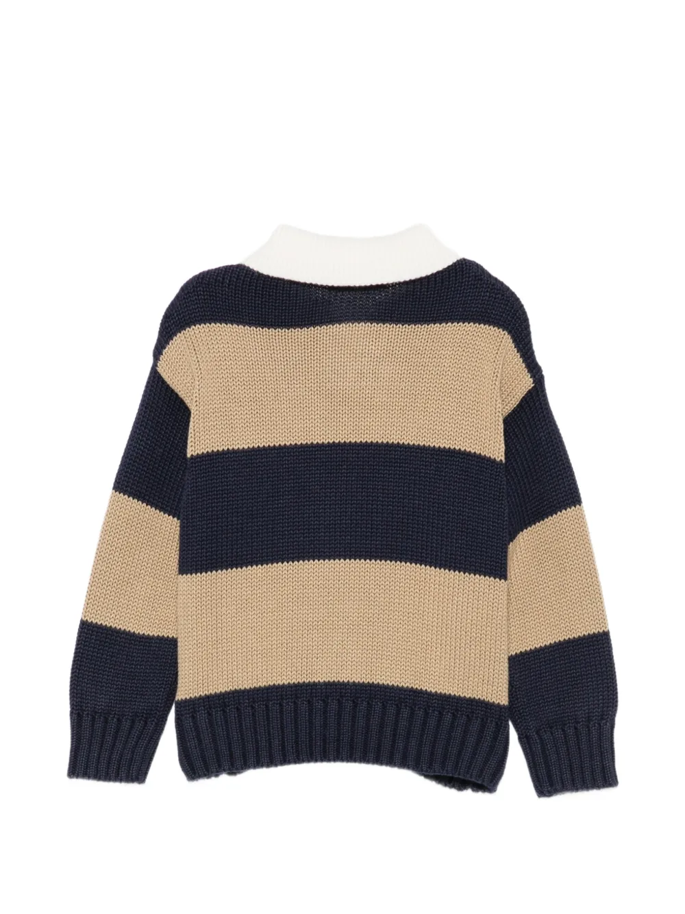 Il Gufo striped chunky-knit sweater Groen