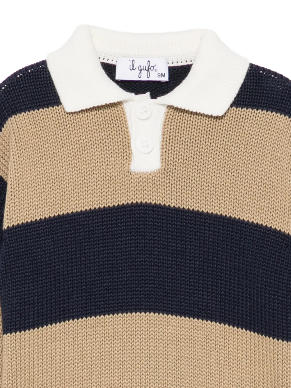 Il Gufo striped chunky-knit sweater Groen