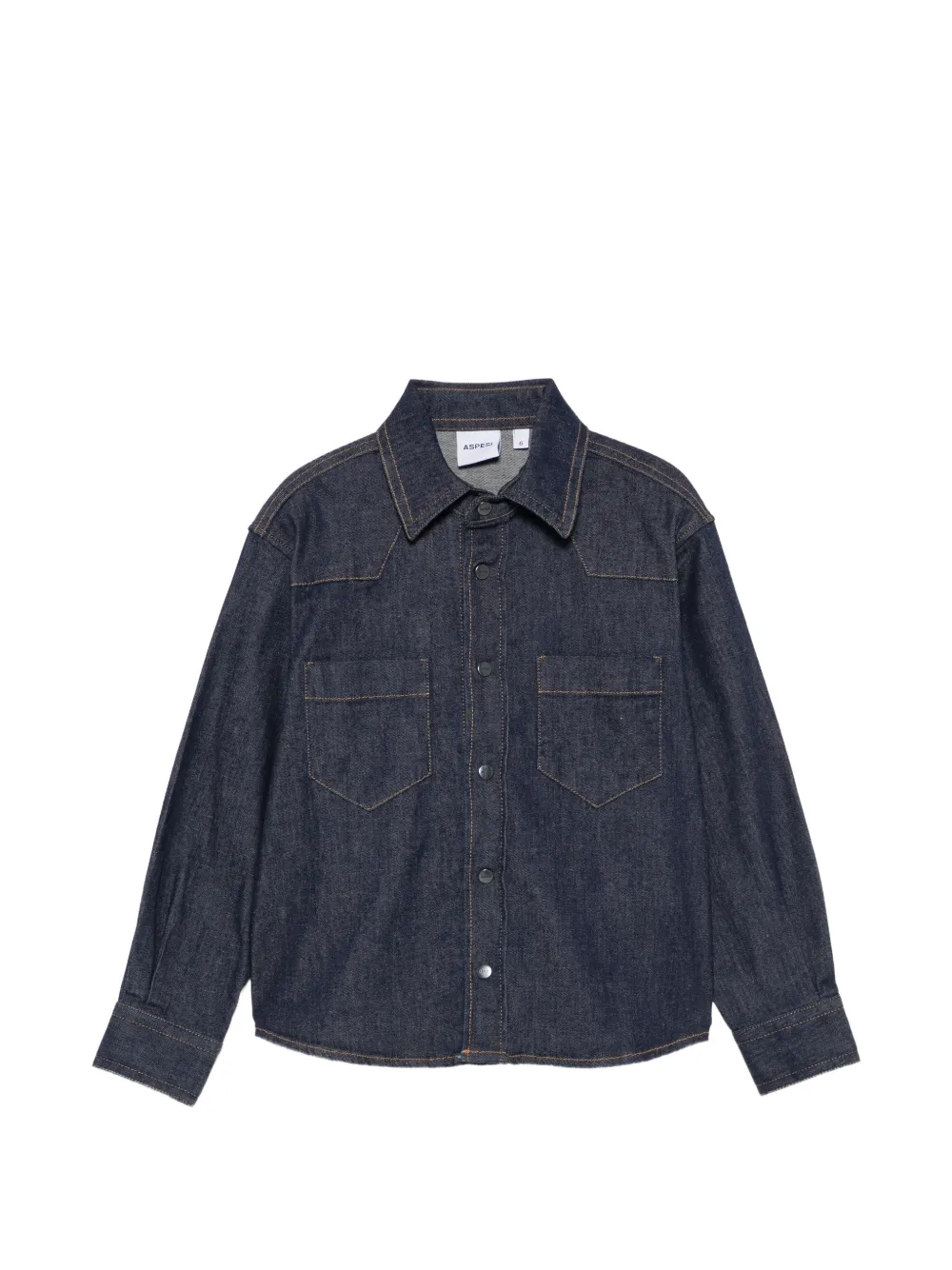 Aspesi Kids Western denim shirt Blauw