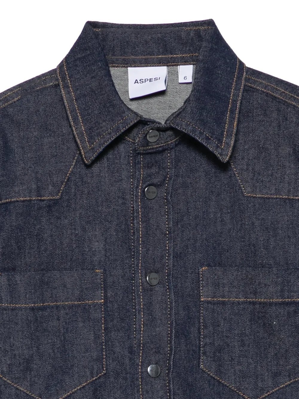 Aspesi Kids Western denim shirt Blauw