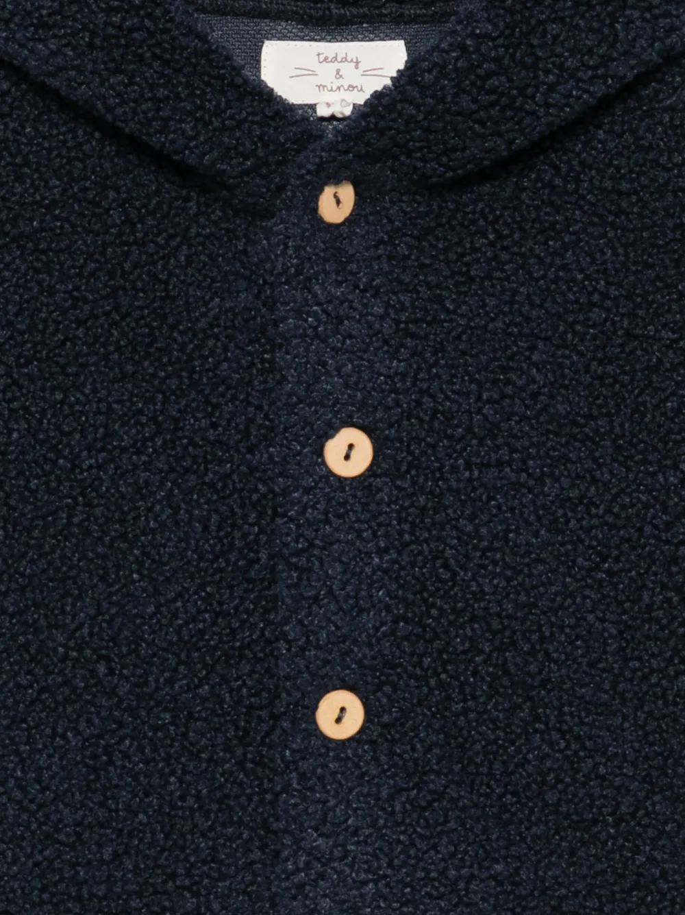 TEDDY & MINOU hooded bouclé jacket Blauw