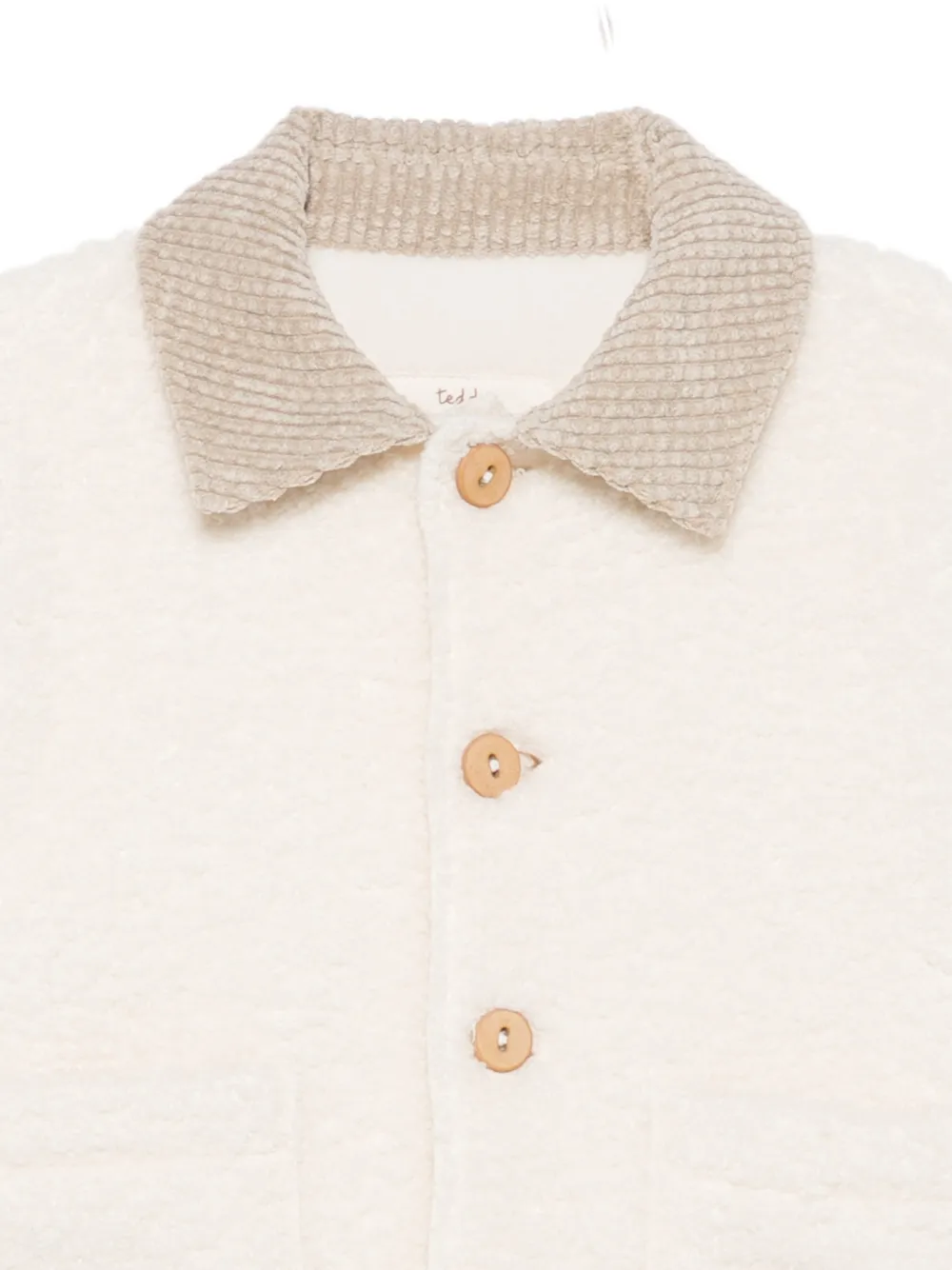 TEDDY & MINOU corduroy-collar teddy jacket Beige