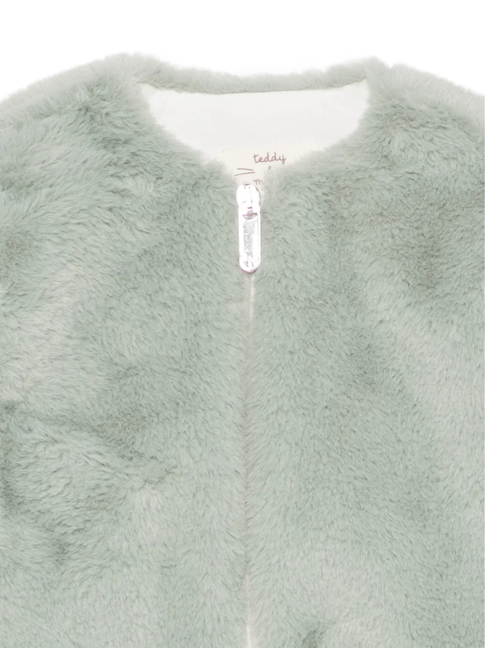TEDDY & MINOU faux-fur collarless jacket Groen