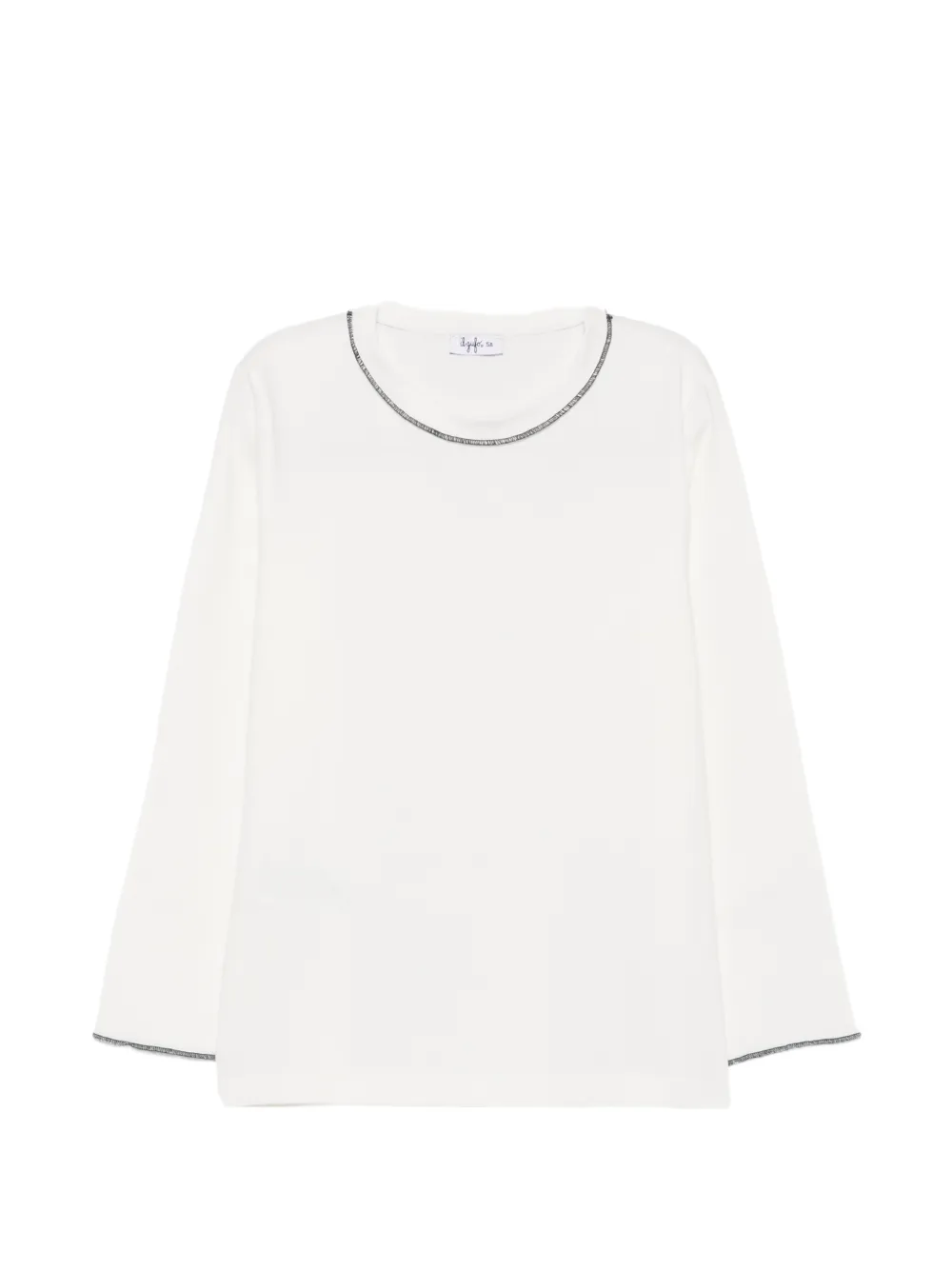 Il Gufo contrast-trim long-sleeve T-shirt Wit