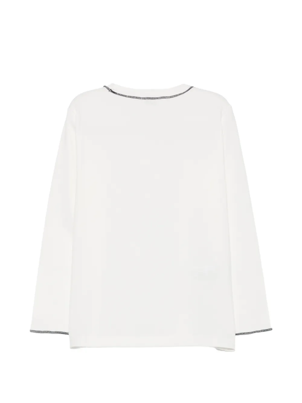 Il Gufo contrast-trim long-sleeve T-shirt Wit