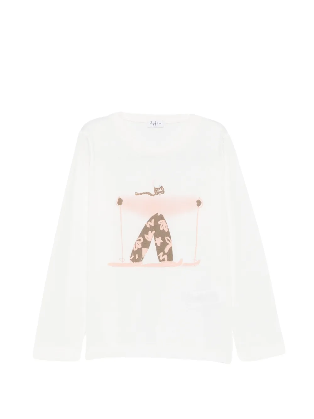 Il Gufo graphic-print long-sleeve T-shirt Wit