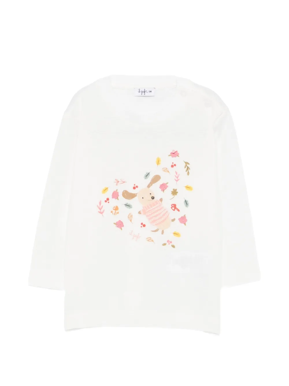 Il Gufo graphic-print long-sleeve T-shirt Beige