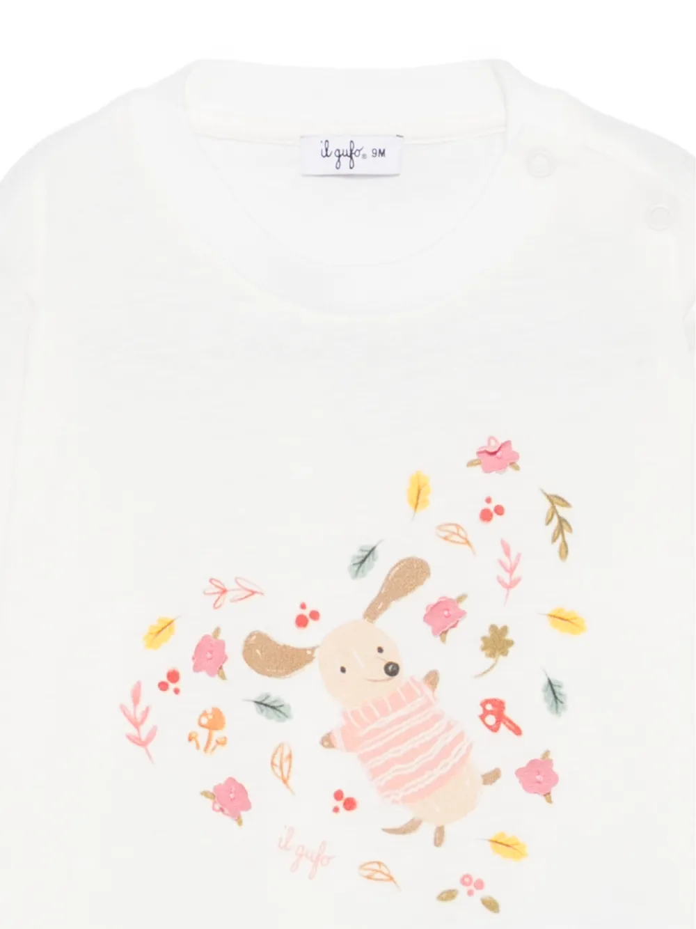 Il Gufo graphic-print long-sleeve T-shirt Beige