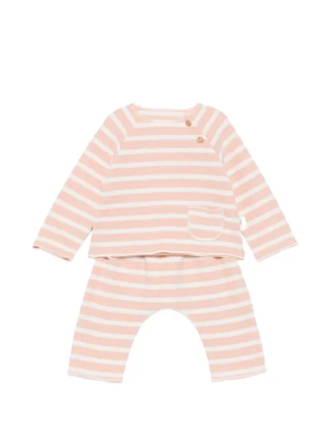TEDDY & MINOU set de pantalones y sudadera con botones y motivo de rayas
