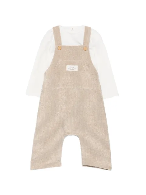 TEDDY & MINOU T-shirt and corduroy-effect dungarees set