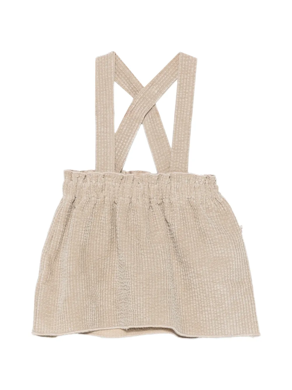 TEDDY & MINOU corduroy cross-strap dungarees Beige