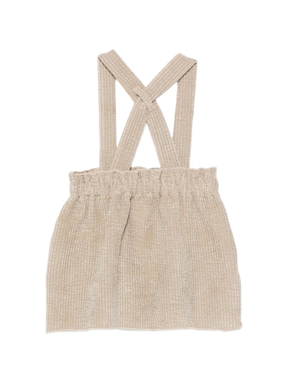 TEDDY & MINOU corduroy cross-strap dungarees Beige