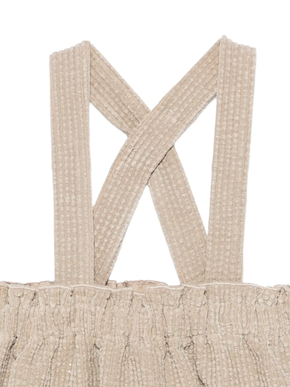 TEDDY & MINOU corduroy cross-strap dungarees Beige