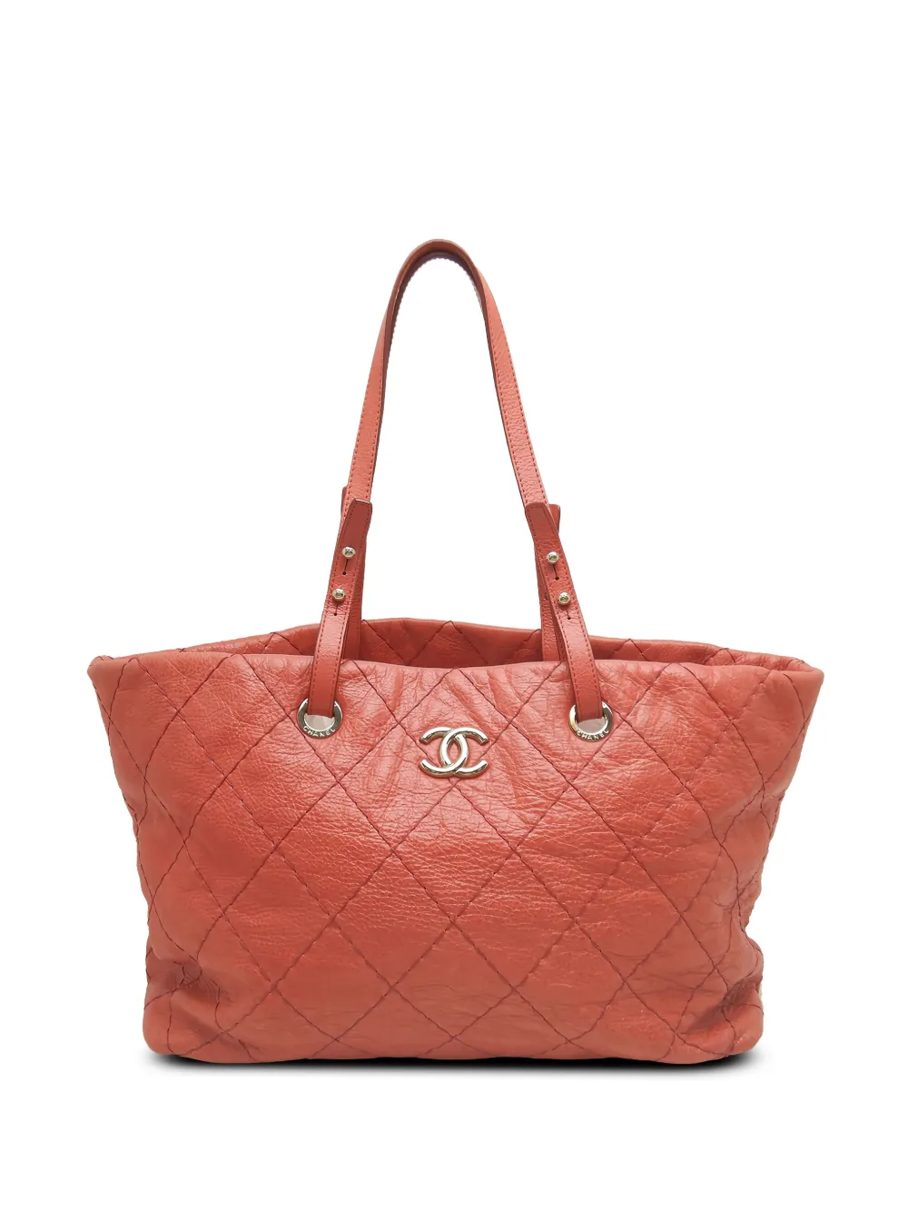 CHANEL Pre-Owned 2009-2010 Large Glazed Calfskin On The Road tote bag - Rosso