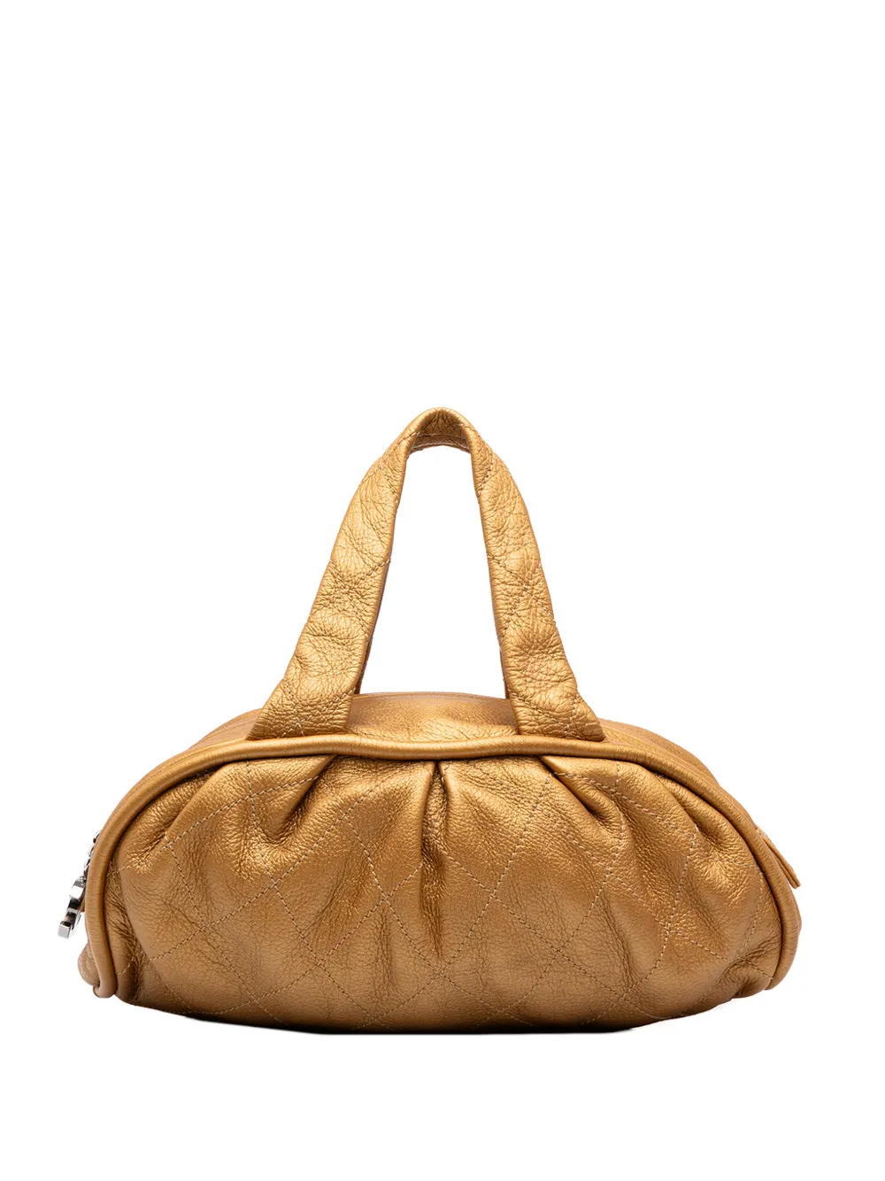 CHANEL Pre-Owned 2005-2006 Small Quilted Metallic Calfskin Le Marais Bowler Bag handbag - Gold