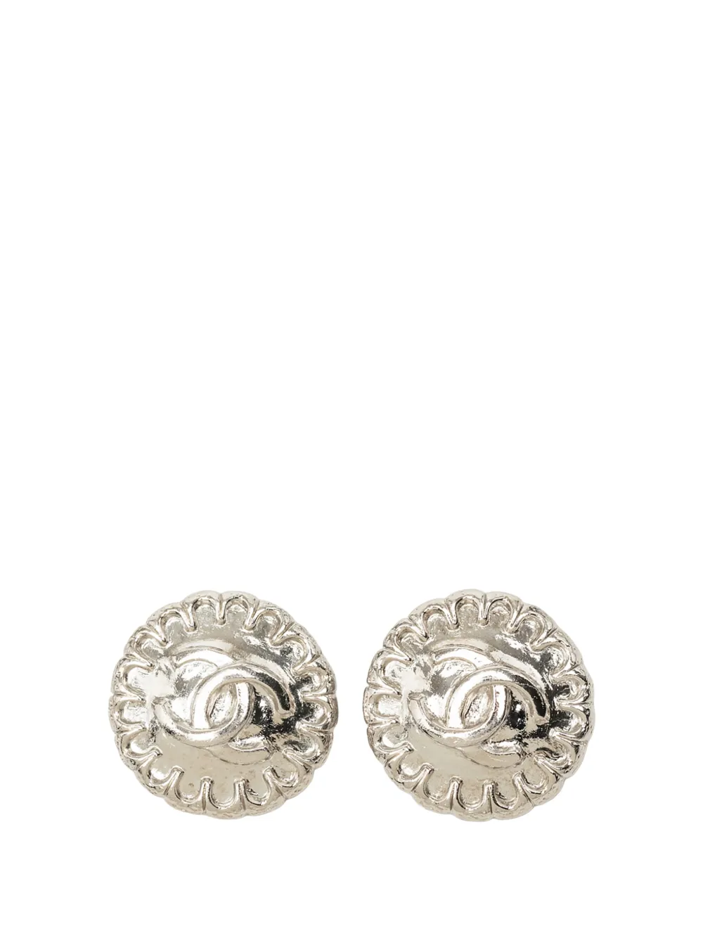 CHANEL Pre-Owned 1997 CC Brass Round Clip On Earrings costume earrings - Silber