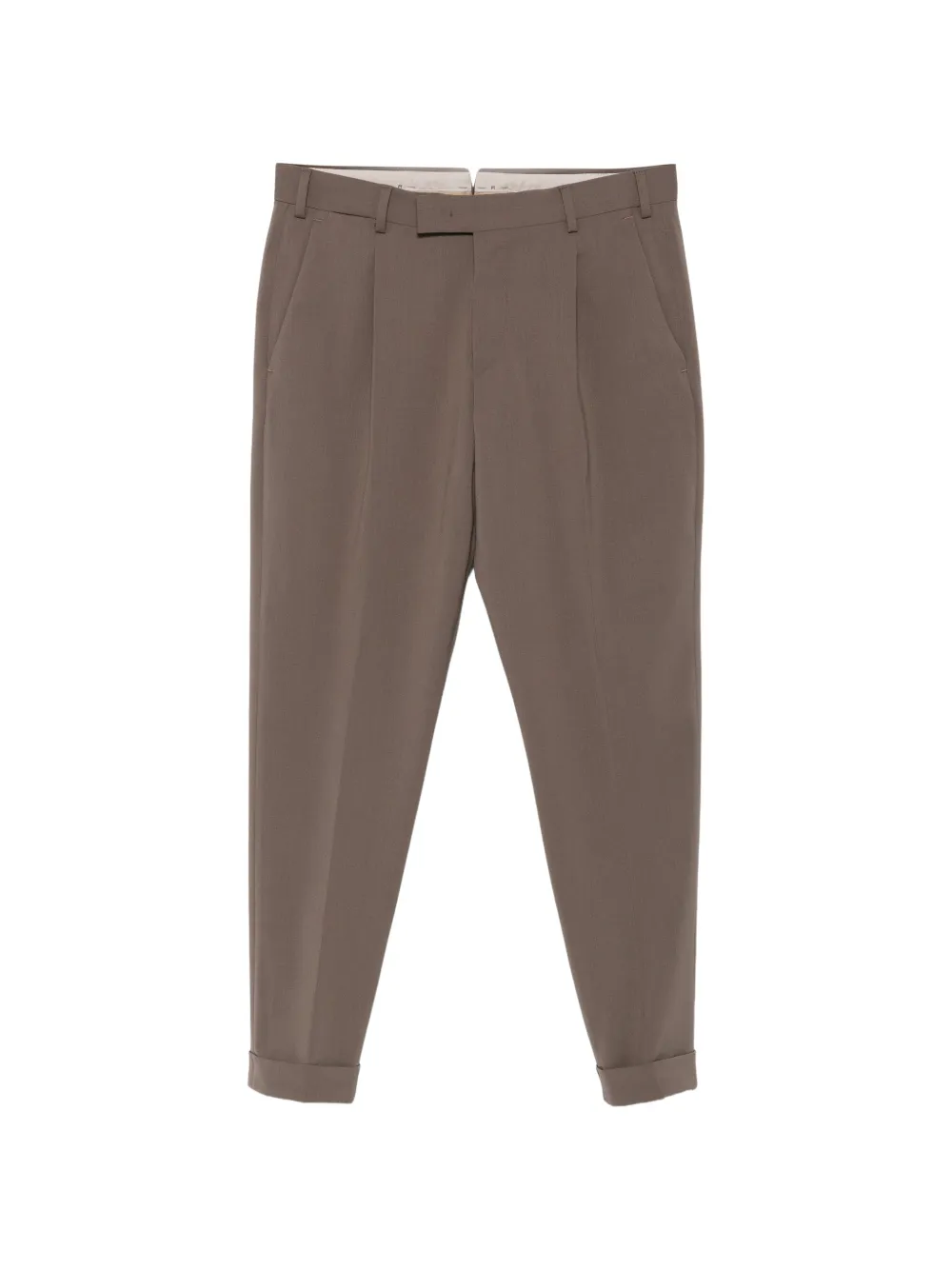 PT Torino pleated turn-up trousers Bruin