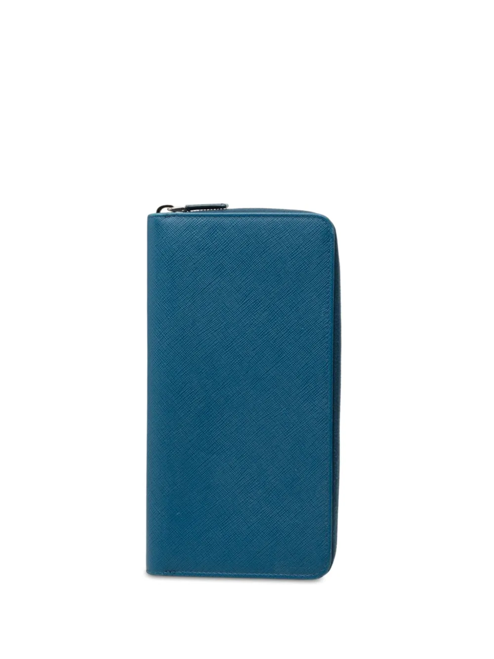 Prada Pre-Owned 2010-2026 Saffiano Zip Around Portfolio Wallet long wallets - Blau