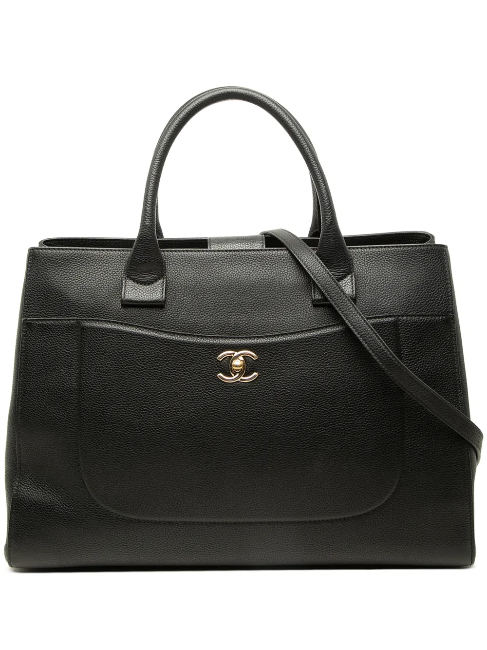 CHANEL Pre-Owned 2016-2017 Medium Grained Calfskin Neo Executive Shopper Tote satchel - Black