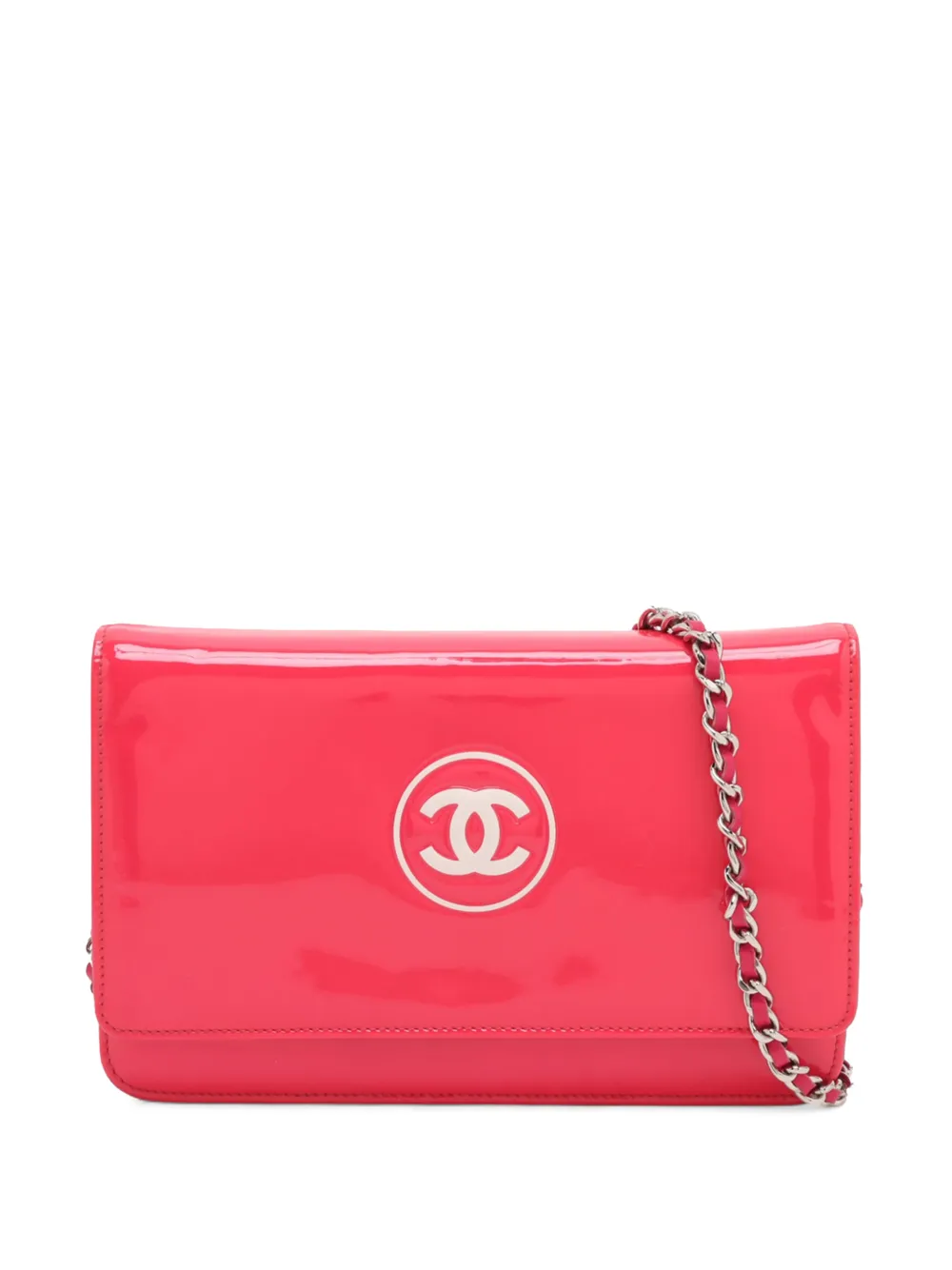 CHANEL Pre-Owned 2012-2013 CC Patent Wallet On Chain crossbody bag - Rosa