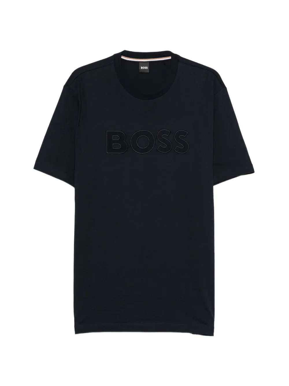 BOSS logo-embroidered T-shirt - Blau