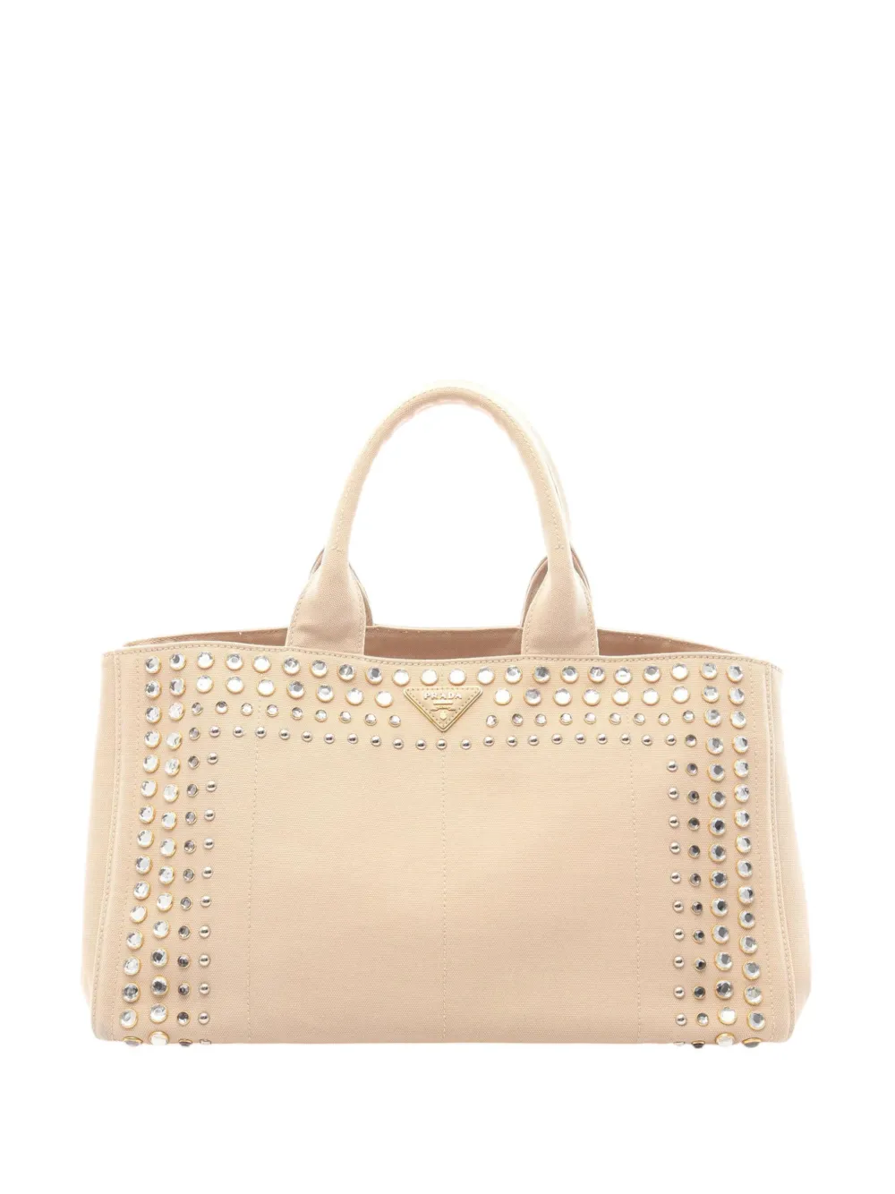 Prada Pre-Owned 2010-2026 Large Canvas Canapa Bijoux satchel - Toni neutri