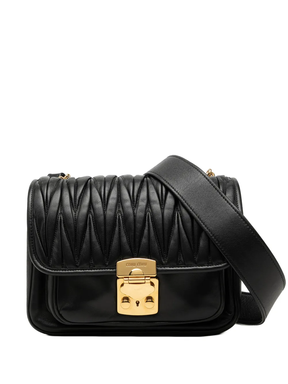 Miu Miu Pre-Owned 2010-2026 Matelasse Soft Lambskin crossbody bag - Schwarz