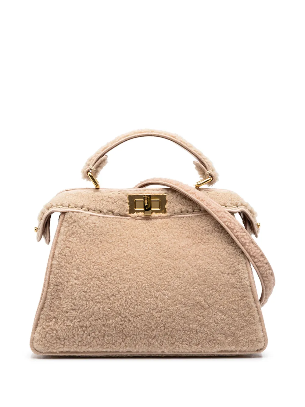 Fendi Pre-Owned 2010-2026 Small Shearling Peekaboo ISeeU satchel - Rosa