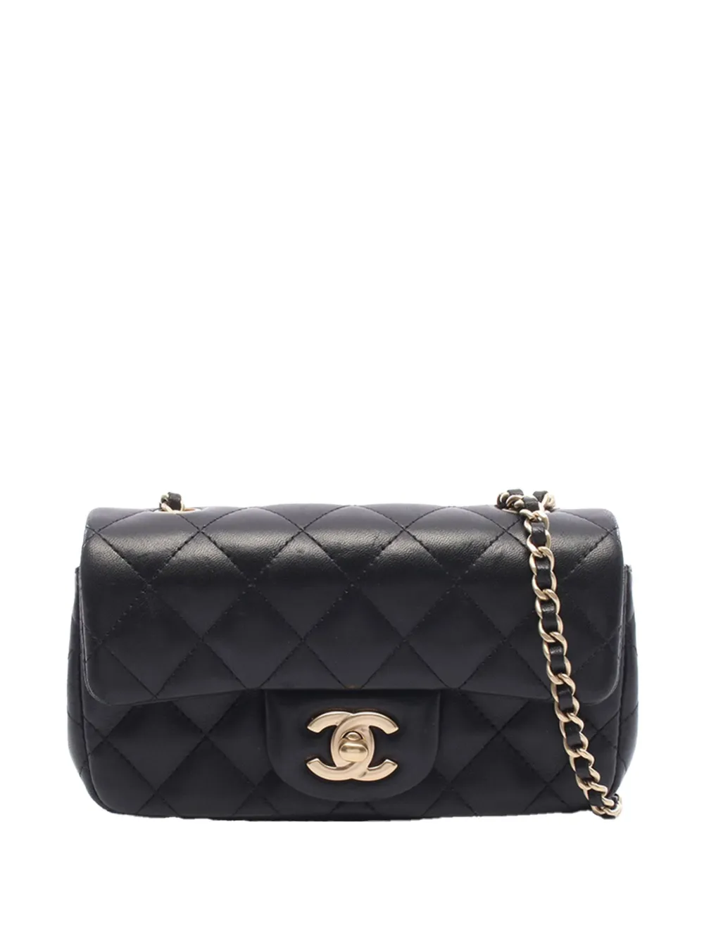 CHANEL Pre-Owned 2012-2013 Extra Mini Rectangular Classic Lambskin Single Flap crossbody bag - Schwarz