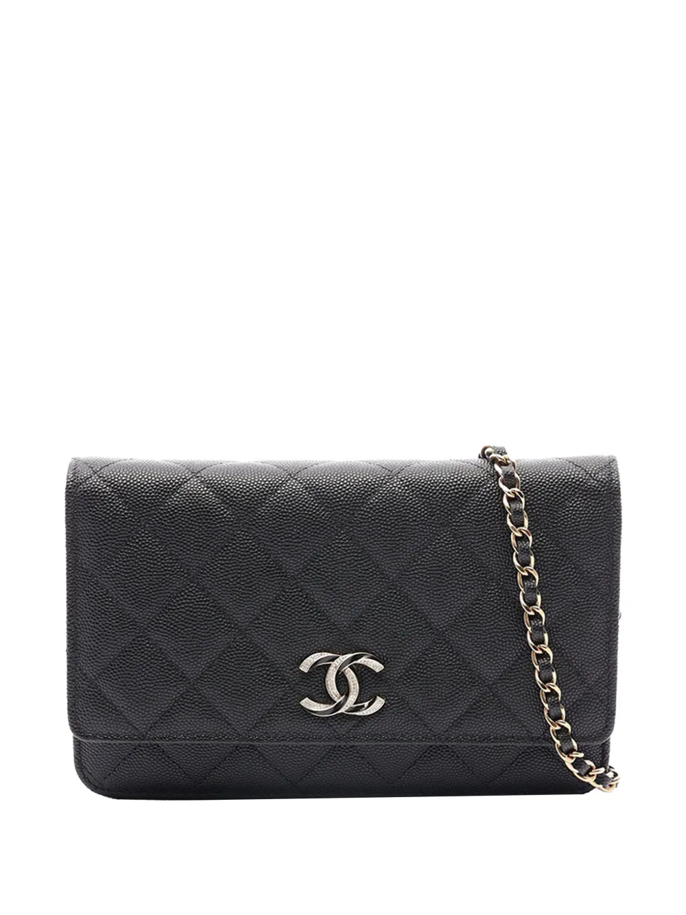 CHANEL Pre-Owned 2021-2026 CC Quilted Caviar Wallet on Chain crossbody bag - Black