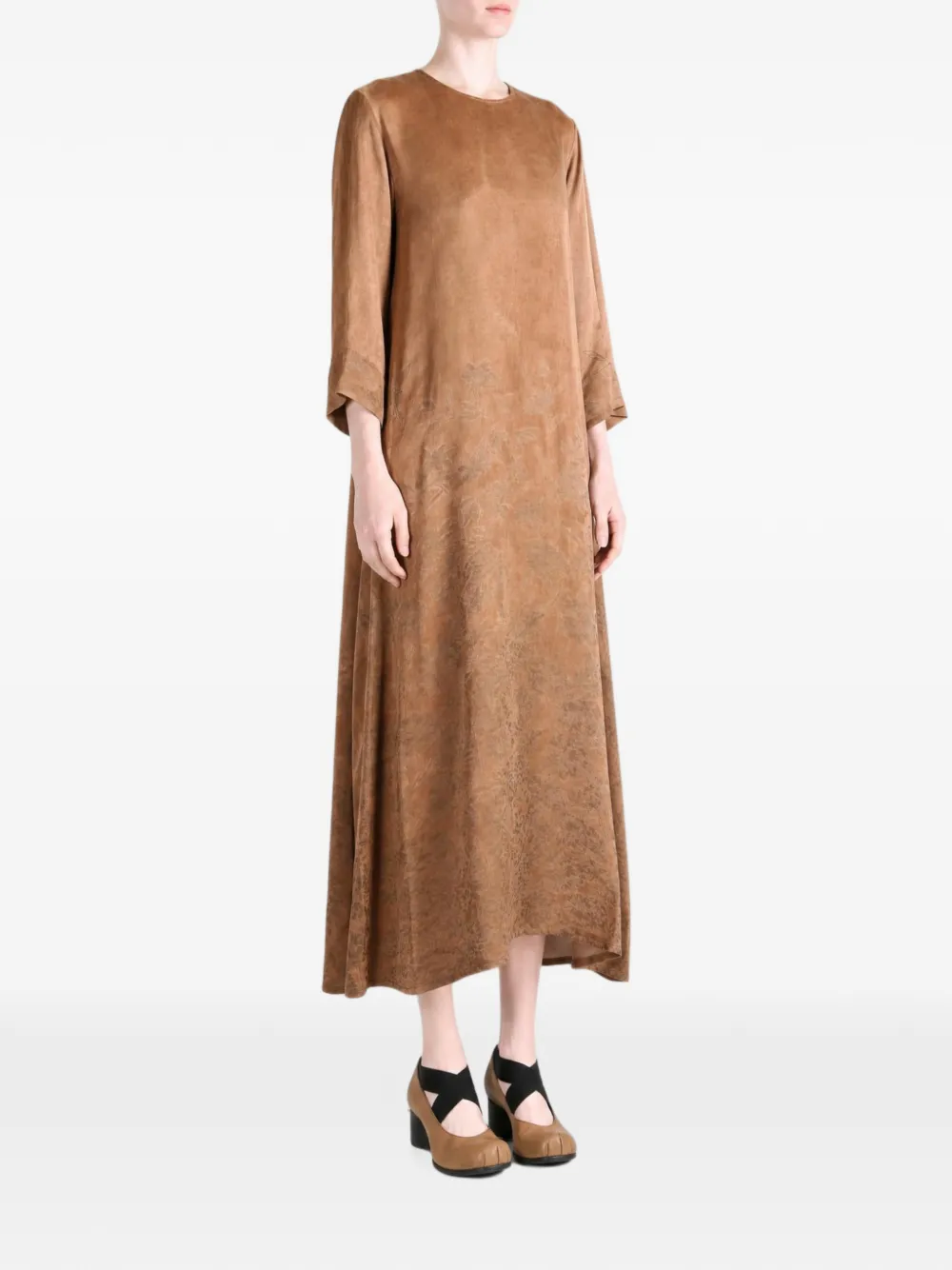 Uma Wang floral-jacquard midi dress Bruin
