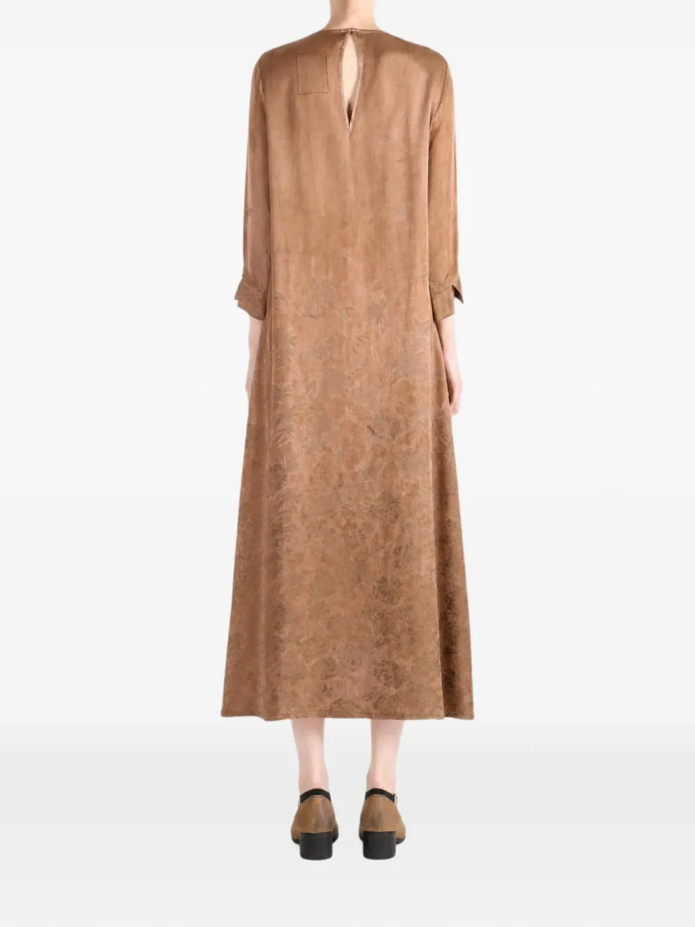 Uma Wang floral-jacquard midi dress Bruin
