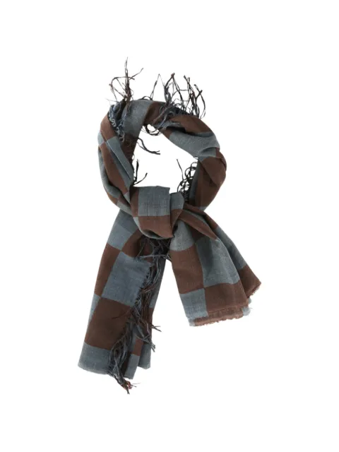Uma Wang checkered frayed scarf