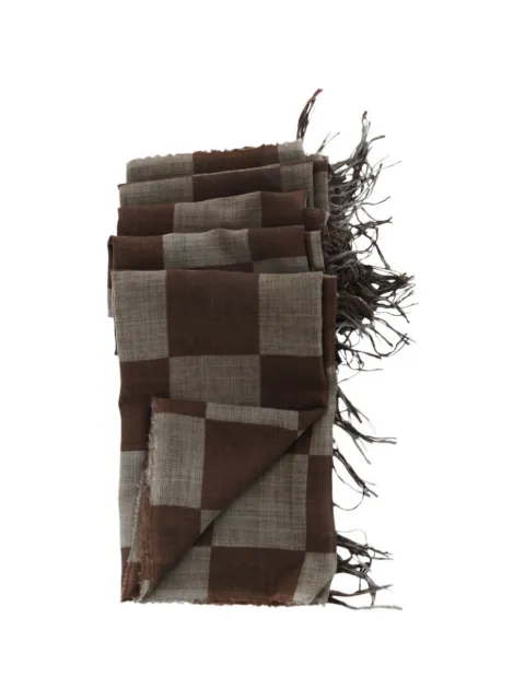 Uma Wang check frayed-edge scarf
