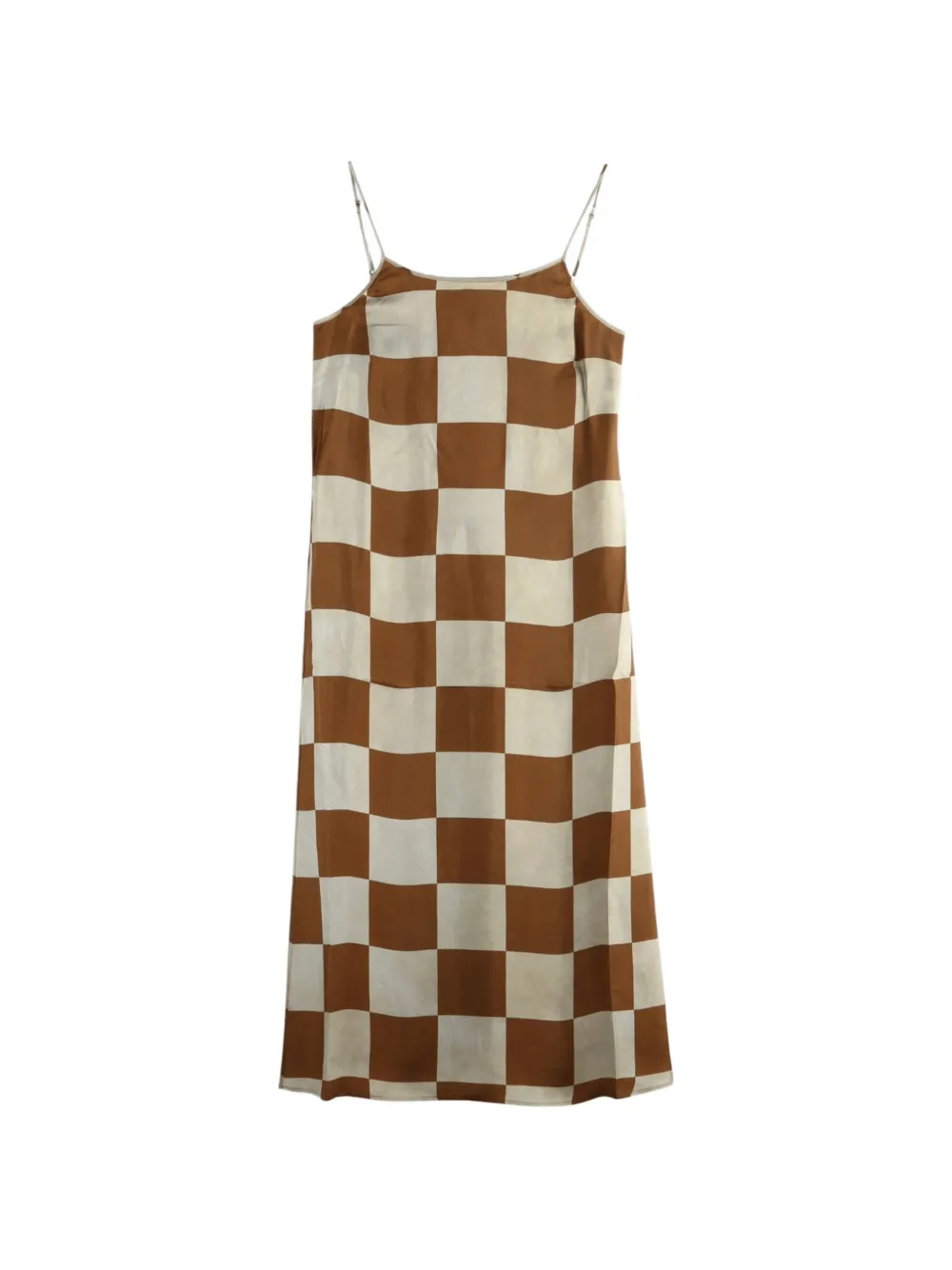 Uma Wang Anaya check-print midi dress Bruin