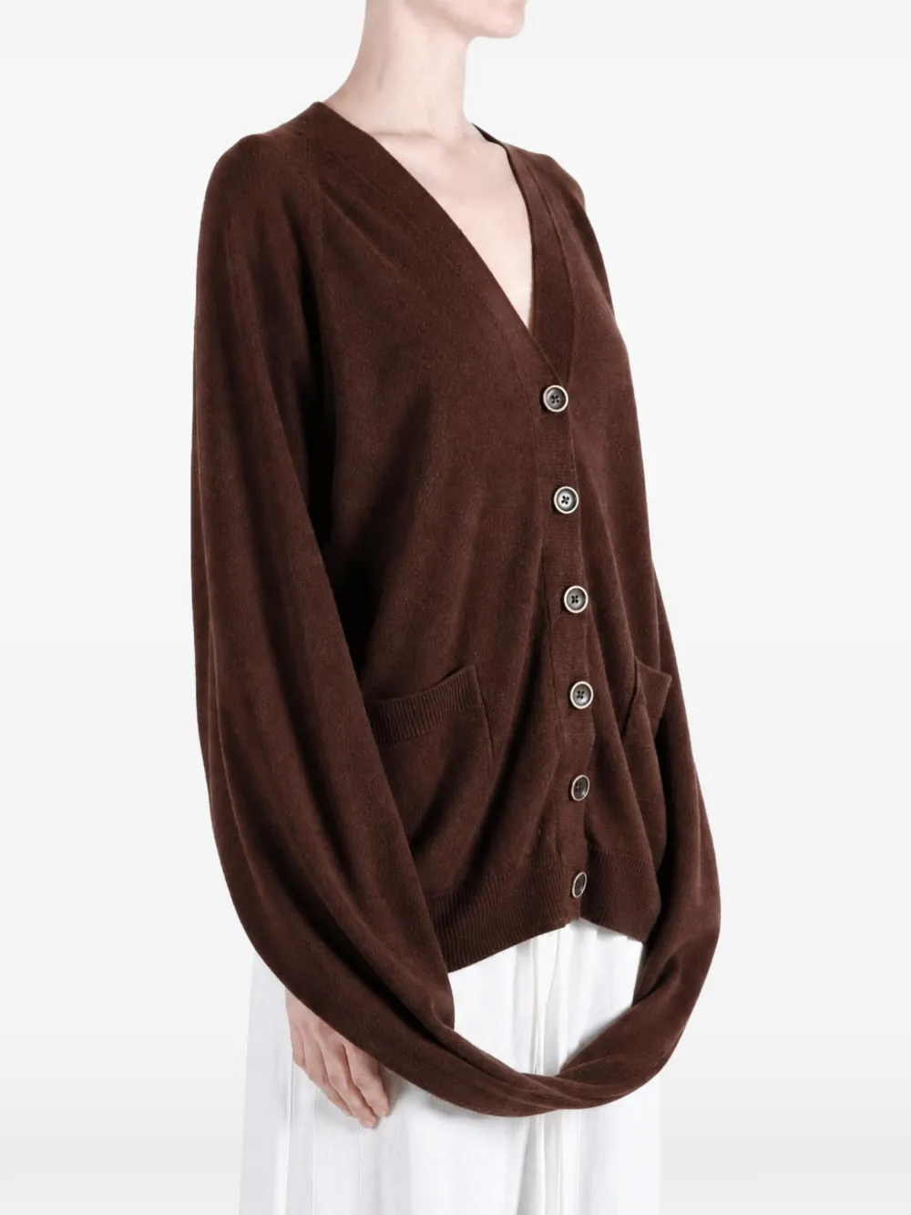 Uma Wang wrap-detail cardigan Bruin