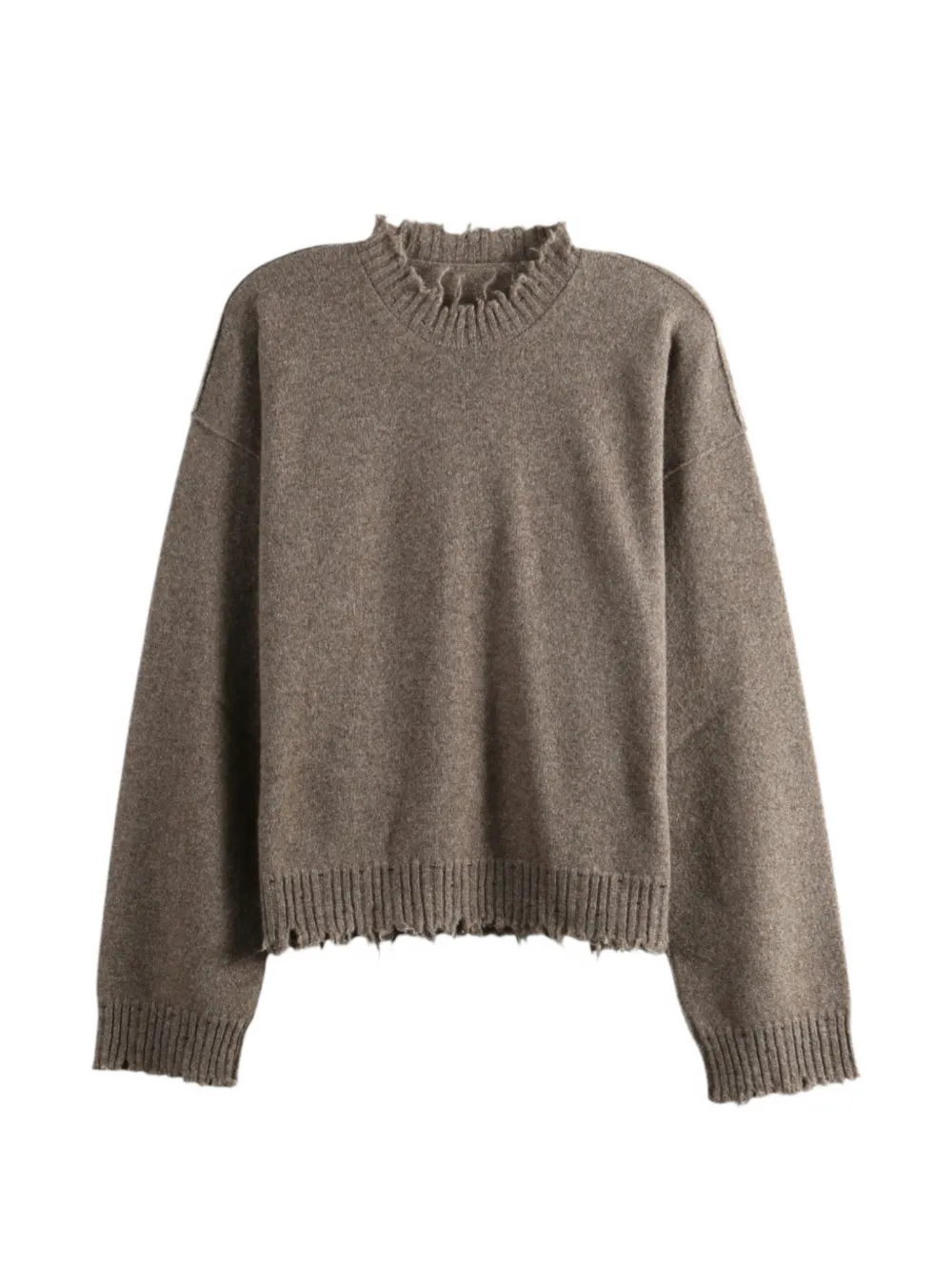 Uma Wang distressed crew-neck jumper Bruin