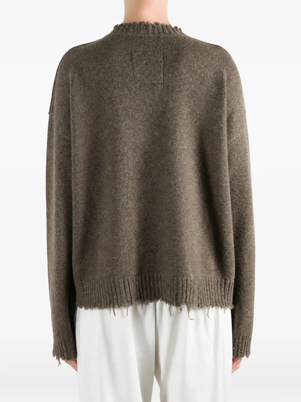 Uma Wang distressed crew-neck jumper Bruin