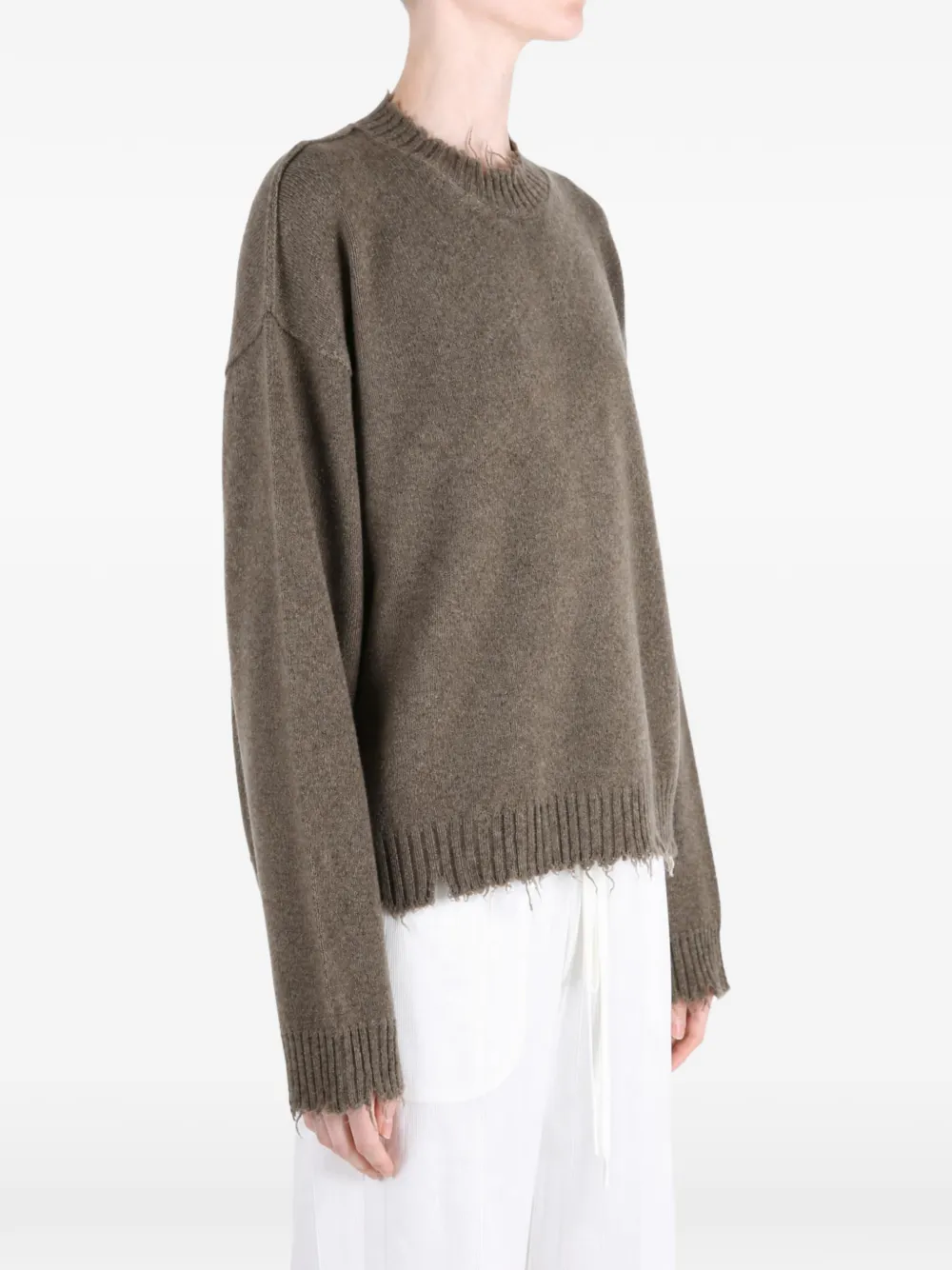 Uma Wang distressed crew-neck jumper Bruin