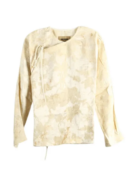 Uma Wang Kika floral-jacquard wrap blouse