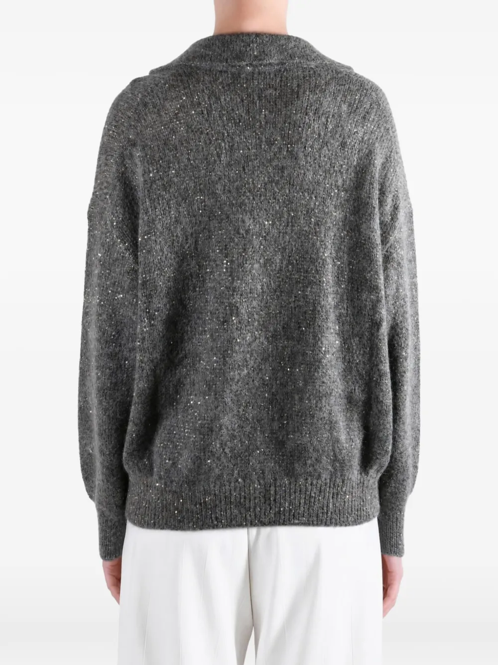 Brunello Cucinelli Trui met pailletten Grijs