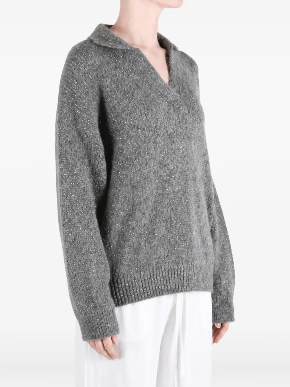 Brunello Cucinelli Trui met pailletten Grijs