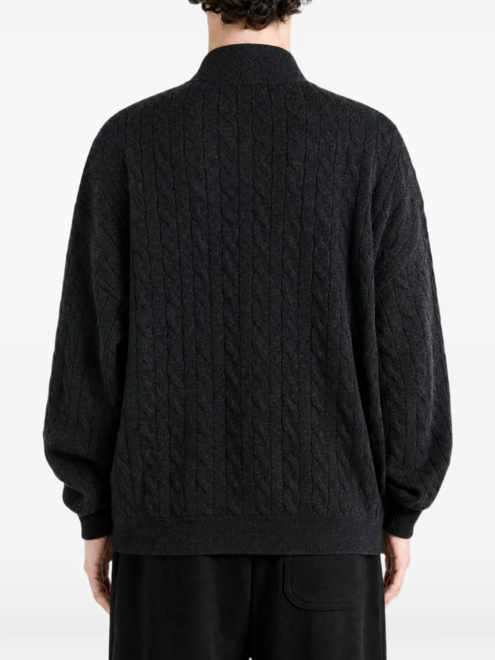 Polo Ralph Lauren Relaxed Fit cable-knit jumper jacket Grijs