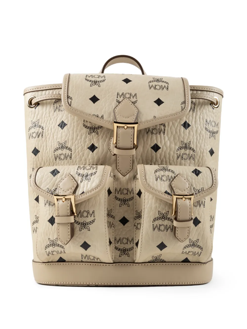 MCM mini Aren Visetos leather backpack - Toni neutri