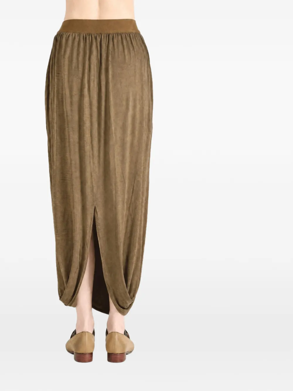 Uma Wang draped-detail midi skirt Bruin